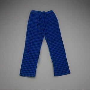 Mens Nautica Fleece Blue Plaid Pajama Pants  Large L Warm Sleepwear